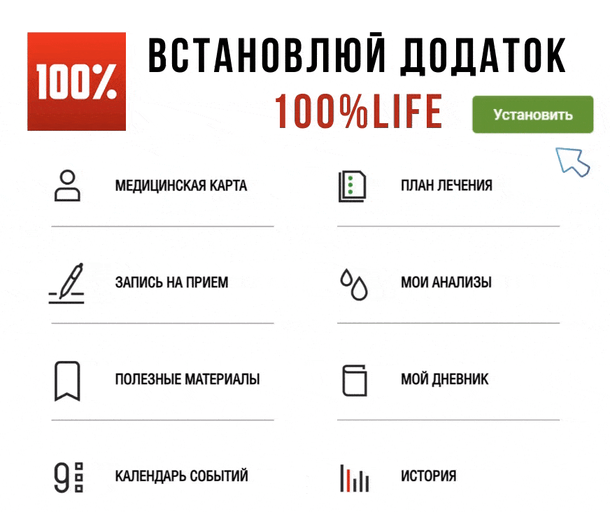 Встановлюй мобільний додаток «100%Life»
